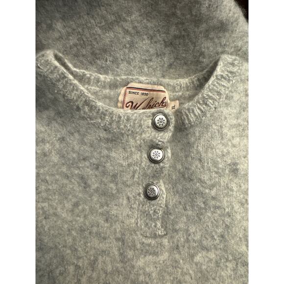 1980s Woolrich Rugged Outdoorwear Gray Heather Wool Henley Sweater
 size medium - Picture 5 of 13